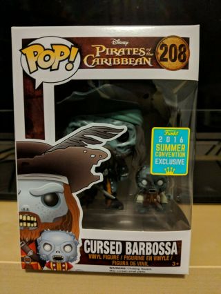 Funko Pop Exclusive Pirates Of The Caribbean Cursed Barbossa With Monkey Jack