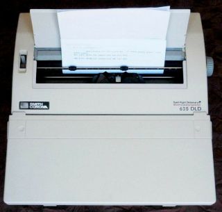 1989 Smith Corona 635 Dld Word Processing Typewriter -