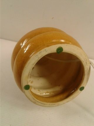 Vintage/retro yellow/brown pottery glazed table light/lamp no shade 5