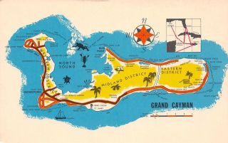 C20 - 8353,  Island Map,  Grand Cayman Island Bwi.