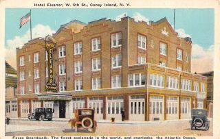 Coney Island York Hotel Eleanor Street View Antique Postcard K93002