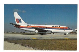 Postcard United Airlines Boeing 737 - 222 11/88 Aerogem Airliners