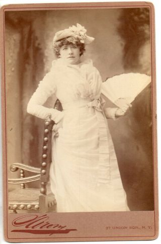 61973.  Orig Ca 1885 Cabinet Photo American Stage Actress Ellen Terry By Sarony