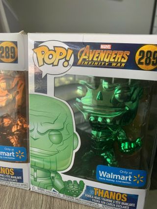 Funko POP Marvel Avengers Infinity War CHROME THANOS SET of 3 Walmart Exclusive 4