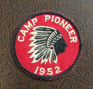 Camp Pioneer Vintage Bsa Camp Patch 1952