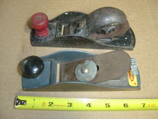 (2) 7 " Antique/vintage Hand Held Metal Planes Tool From Ct Estate