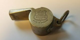 Philips Police Equipment Co.  Washington,  Dc Acme Thunderer Whistle Made England