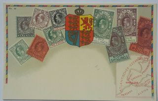 Early Postage Stamps Of Gibraltar,  Coat Of Arms,  Map,  C 1905,  Ottmar Zieher