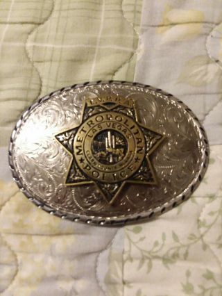Montana Silversmiths Las Vegas Metropolitan Police Belt Buckle Very Rare