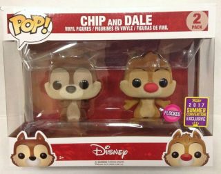 Funko Pop Flocked Chip And Dale Disney Sdcc Summer 2017