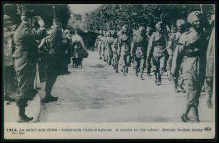 India Military Indian Army Soldier In Wwi Ww1 War Old 1915 Postcard A05