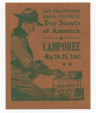 1941 Camporee Iron On Patch San Francisco Council Boy Scouts Of America