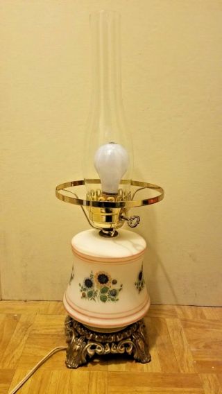 Hurricane Style Table Lamp - Electric - Lighted Base - Glass Topper - Mexico