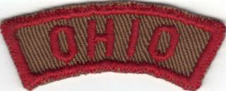 Boy Scout Ohio Trs Tan And Red State Strip With Black Back Stitch