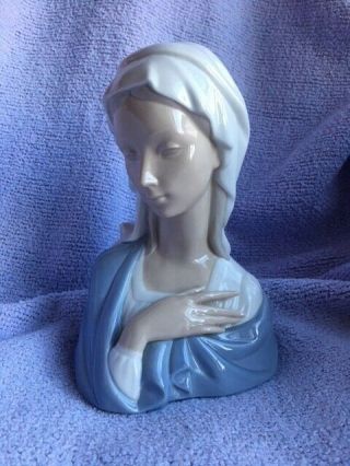 Lladro 4649 Modonna Bust Glazed Virgin Mary Figurine - Retired