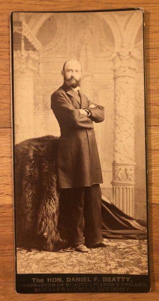 1880s Washington,  Nj Cabinet Card Photo Of Daniel Beatty,  Mayor,  Piano Dealer