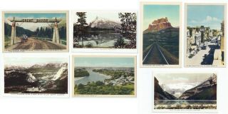 7 Banff Alberta Postcards - Chrome - 1960 