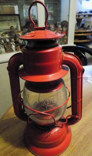 Vintage Dietz Lantern No.  50 Red 8 1/2 " Tall