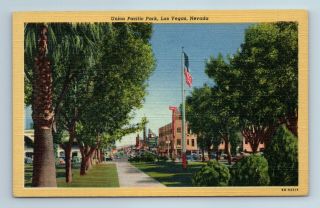 Las Vegas Nevada Union Pacific Railroad Park Vintage Postcard