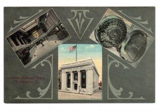 Pa - Washington Pennsylvania Postcard Citizens National Bank Vault Interior Ext