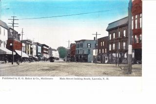 Laconia,  Nh Main Street Looking South @ 1907