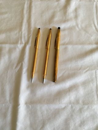 Classic Cross Gold Ballpoint Pen,  Rollerball,  & Matching Pencil