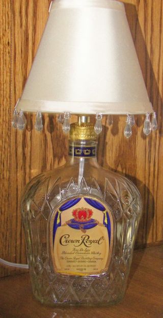 Crown Royal Whisky Empty Liquor Wine Empty Bottle Lamp Light Man Caved Bar 1l