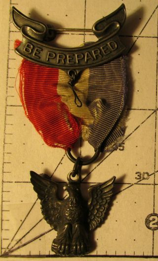 Vintage 1930’s Bsa Award Boy Scout Sterling Early Robbins 3 Eagle Medal