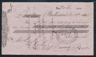 Australia: 1863 Ballaarat " Rare Early Gold Rush £54/9/3d Bank Time Note "