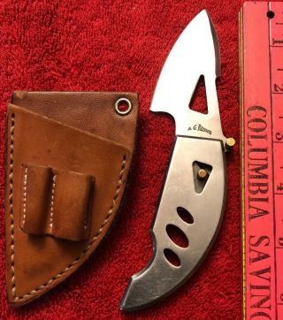 Vintage Ag Russell City Knife Seki City Japan Made Lockblade Leather Sheath