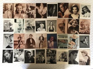 (32) Vintage Postcards From The 1980’s Bogart,  Monroe,  Dean,  Grant,  Bergman
