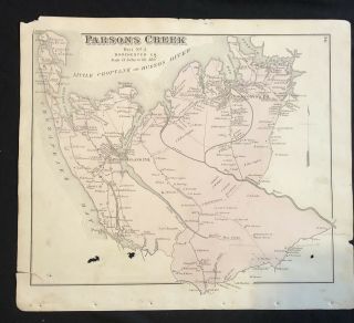 Rare 1873 Dorchester County Maryland Hand Color Street Map Taylors Island Poster