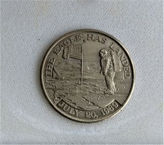 Apollo 11 Memorabilia Coin Made Of Space Crafts Metal " The Eagle Has Landed "