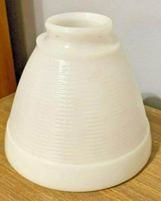 Vintage White Milk Glass Lamp Light Shade Textured Lines
