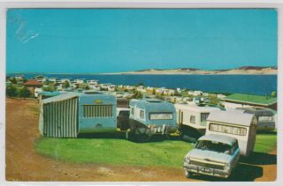 Port Lincoln Caravan Park W.  Ej Holden Towing A Van Old Photo Postcard 1960 