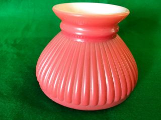 Coral Red Vintage Milk Glass Lamp Shade 6 Inch Base