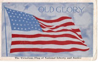 Old Glory 48 Star Flag Postcard P30464