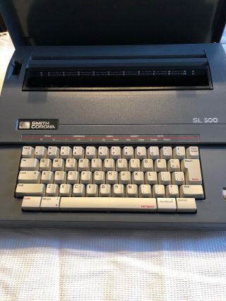 Vtg Smith - Corona Sl500 Portable Electric Typewriter W / Cover And Word Eraser