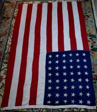 Vintage 48 Star American Flag Sewn Cotton 4 By 6