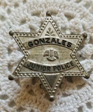 Vintage Rare Gonzales Pd Calif Miniature Junior Police Badge Star Monterey Co