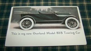 Overland S/b Postcard My Overland Model 83b Touring Car B&w Old Car