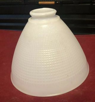 Vintage Torchiere Floor Lamp 8 " Milk Glass Waffle Diffuser Globe Shade