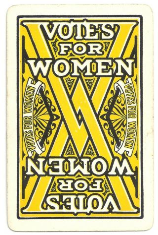 Orig.  Vintage Votes For Women Playing Card Woman 