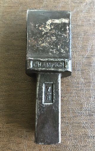 Vintage Champion Blacksmith 7/8” Hardie Hardy Hole Hot Cut Off Tool Anvil Forge