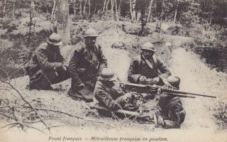 Mitrailleuse Française En Position Au Front France Cpa Guerre 1914 - 18 Postcard
