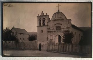 Circa 1890 Albumen Print Of San Carlos Mission,  Monterey By Johnson