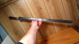 Antique Aftrican Maasai Lion Hunting Spear Hand Forged C.  1900