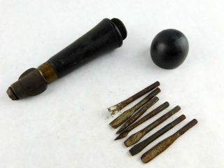 Vintage Wooden Handle Multi Tool Screwdriver Etc.  Pat 8/12/1864