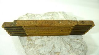 Vintage Folding Wood Carpenter ' s Ruler 72 