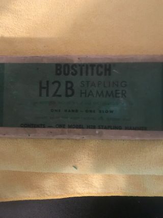 Vintage Bostitch Model H2B Hammer Tacker Stapler Heavy Duty Tool USA 5